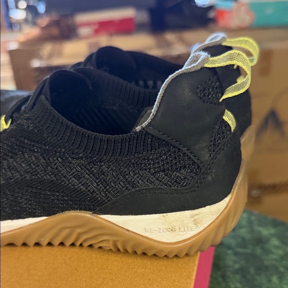 Ryka Black Knit Athletic Sneaker with Gum Sole and Yellow Accents - Picture 5 of 5